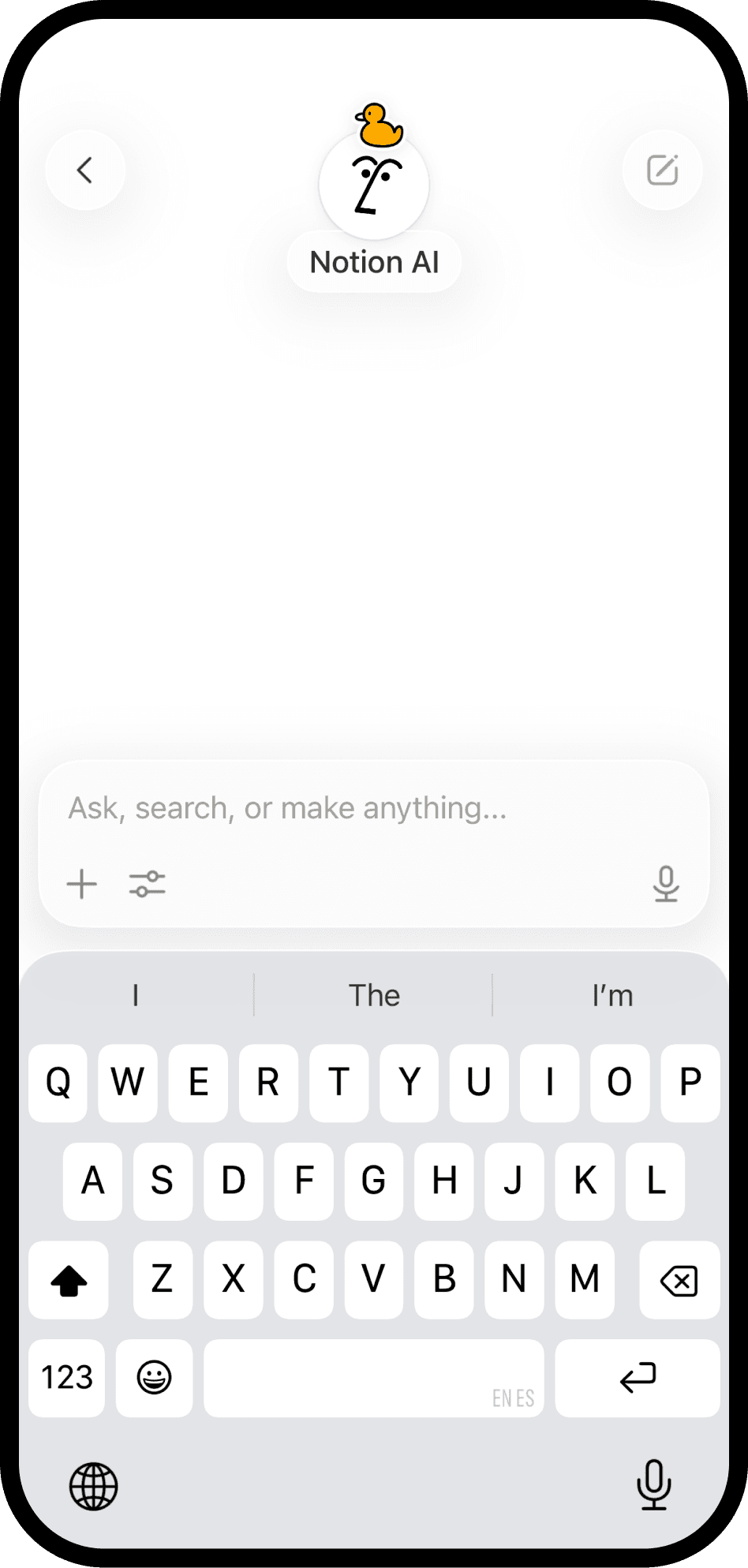 Una captura de pantalla de Notion en el móvil
