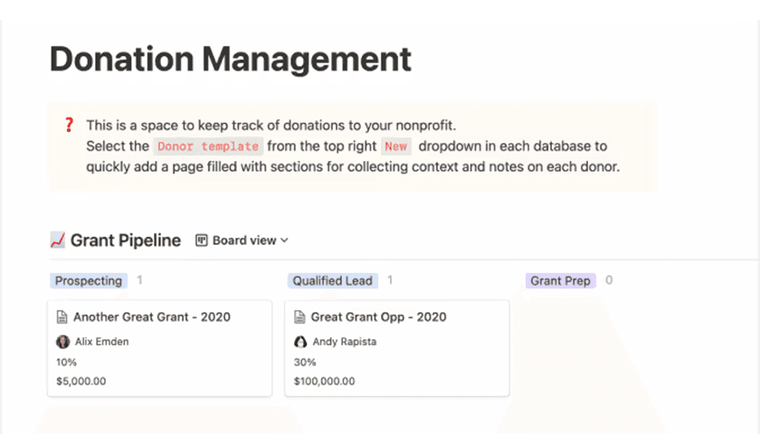 기부금 관리 템플릿 프로덕트 이미지