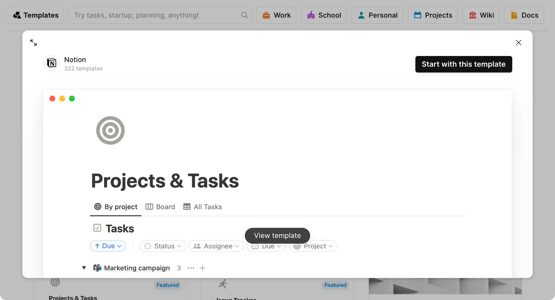 A template that's ready to be used.