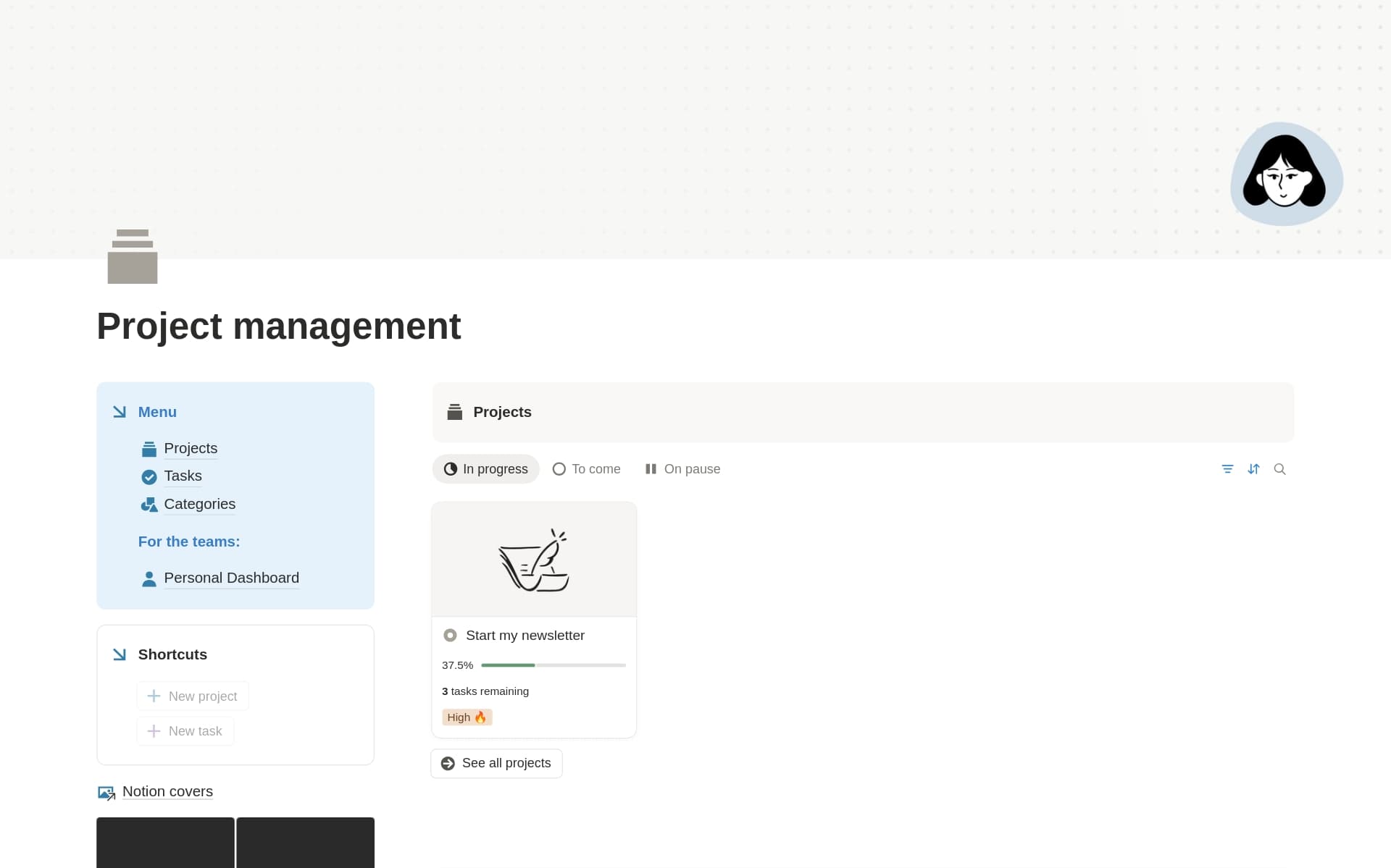Captura de pantalla de la colección Build your business in Notion creada por Notion