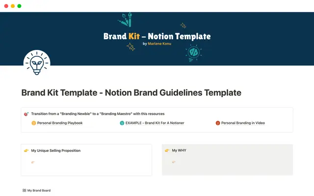 Brand Kit Template - Notion Brand Guidelines Template