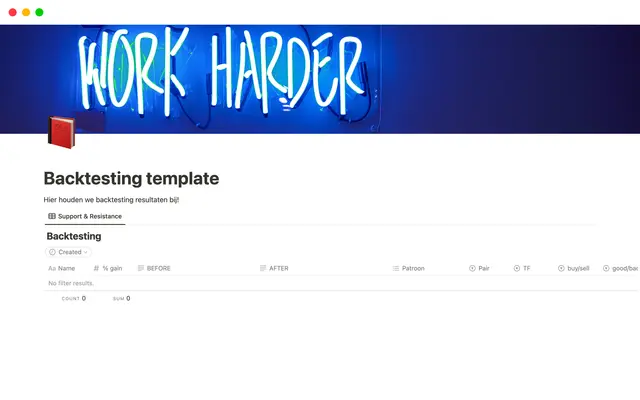 Backtesting template